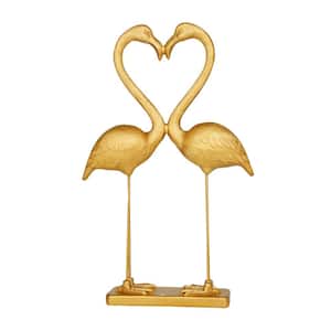 Gold Resin Flamingo Sculpture