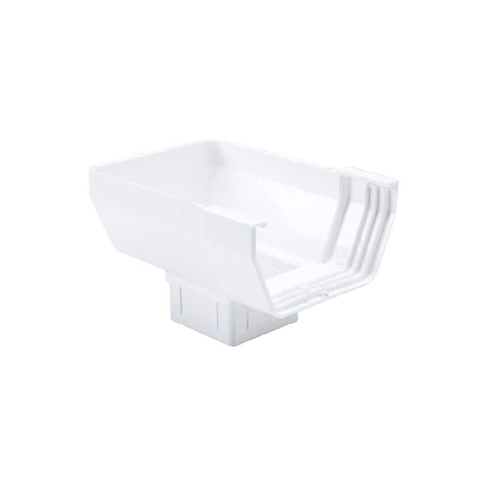 Amerimax Home Products 4 in. White Vinyl Contemporary Gutter End