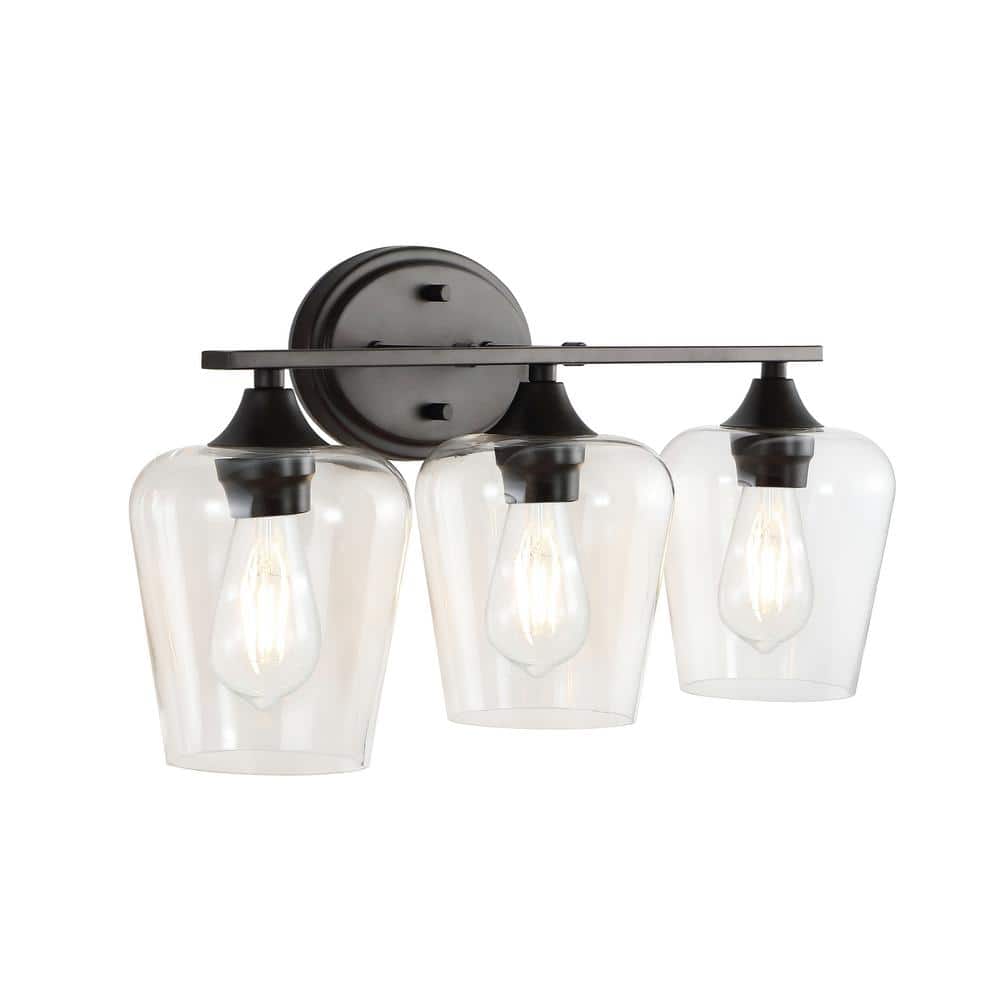 Jayne Rustic French Country 23" Oil-Rubbed Bronze 3-Light LED Vanity Light