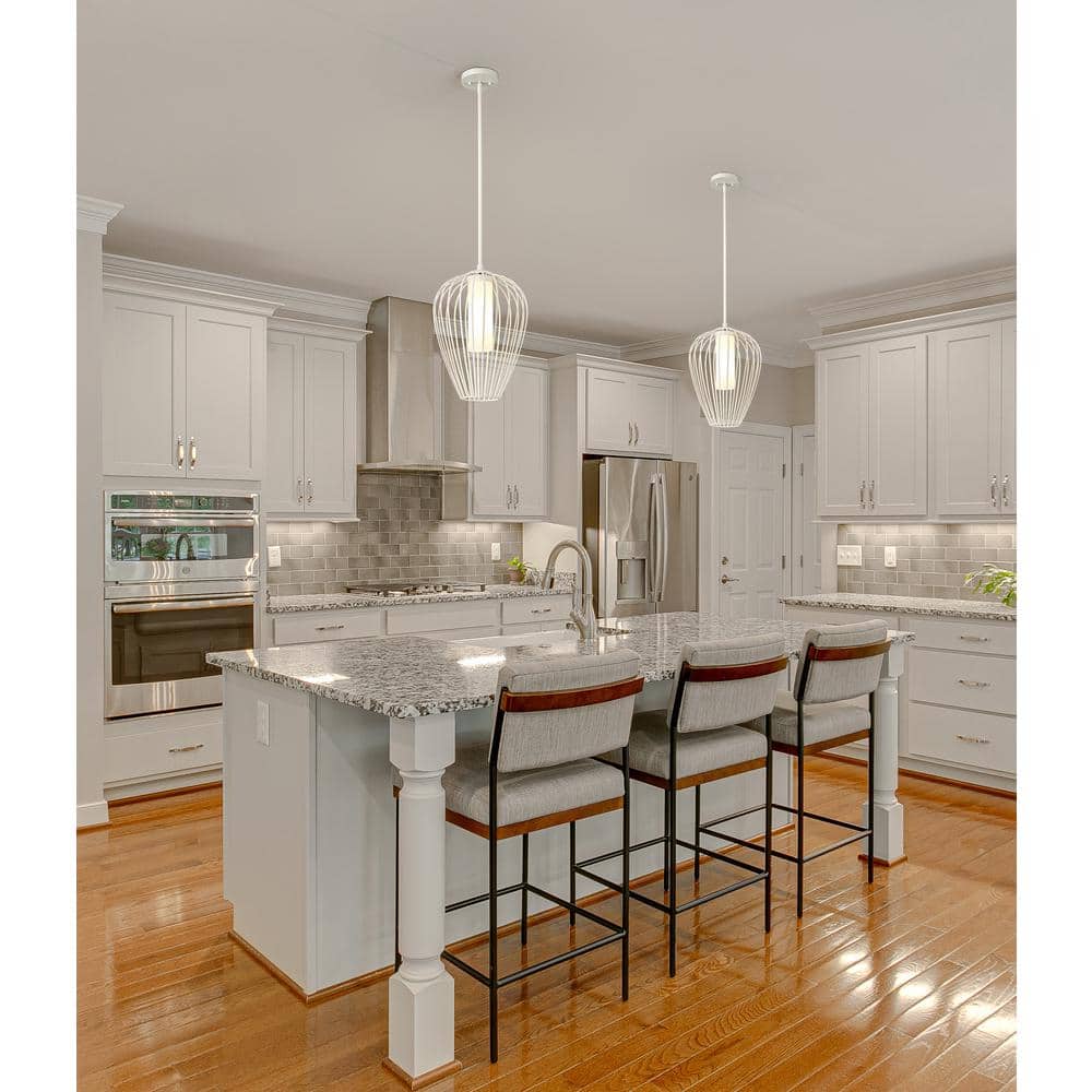 Savanti Textured White Glass Pendant Light for Indoor/Outdoor Use