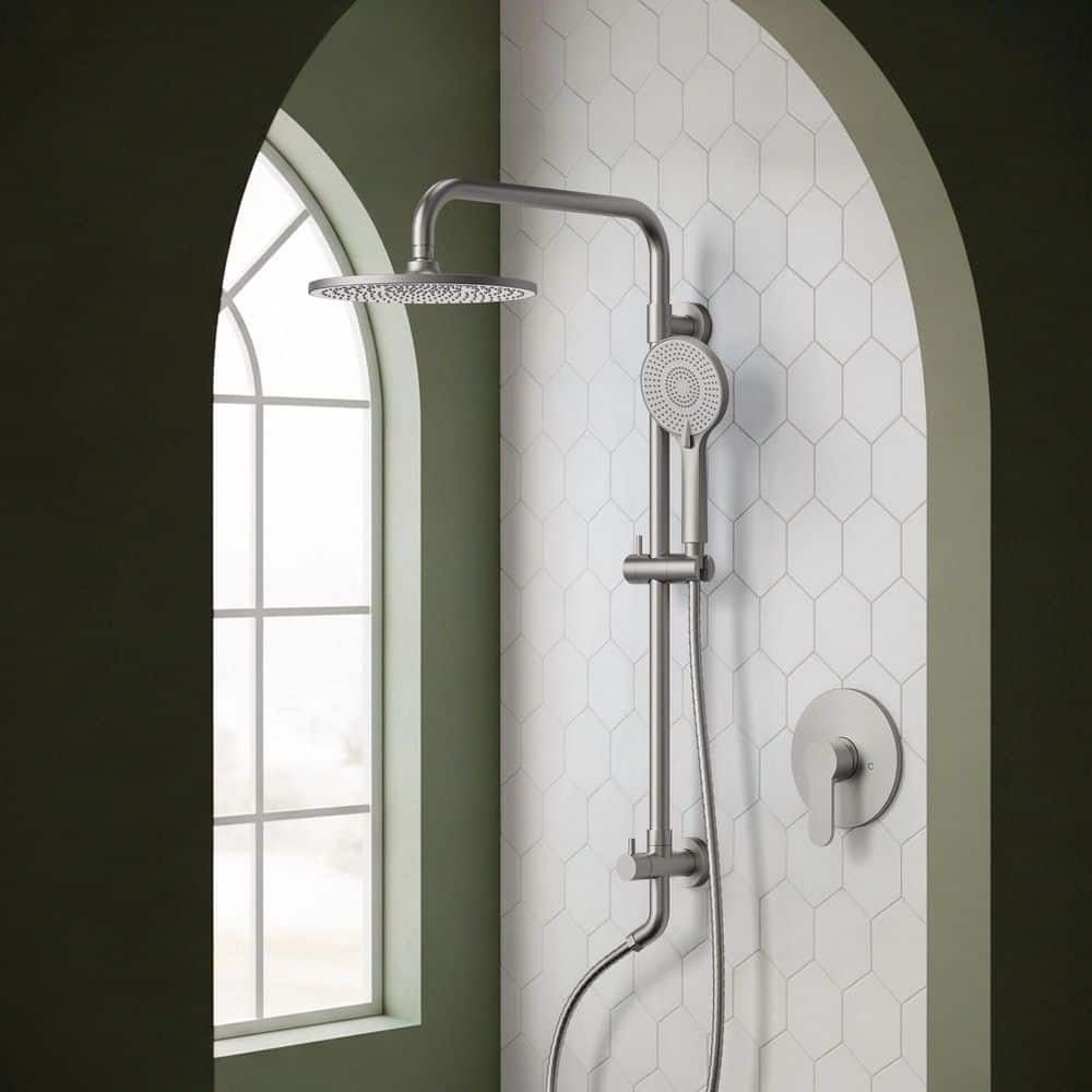 EVERSTEIN 4-Spray Round High Pressure Wall Mount Dual Shower Head