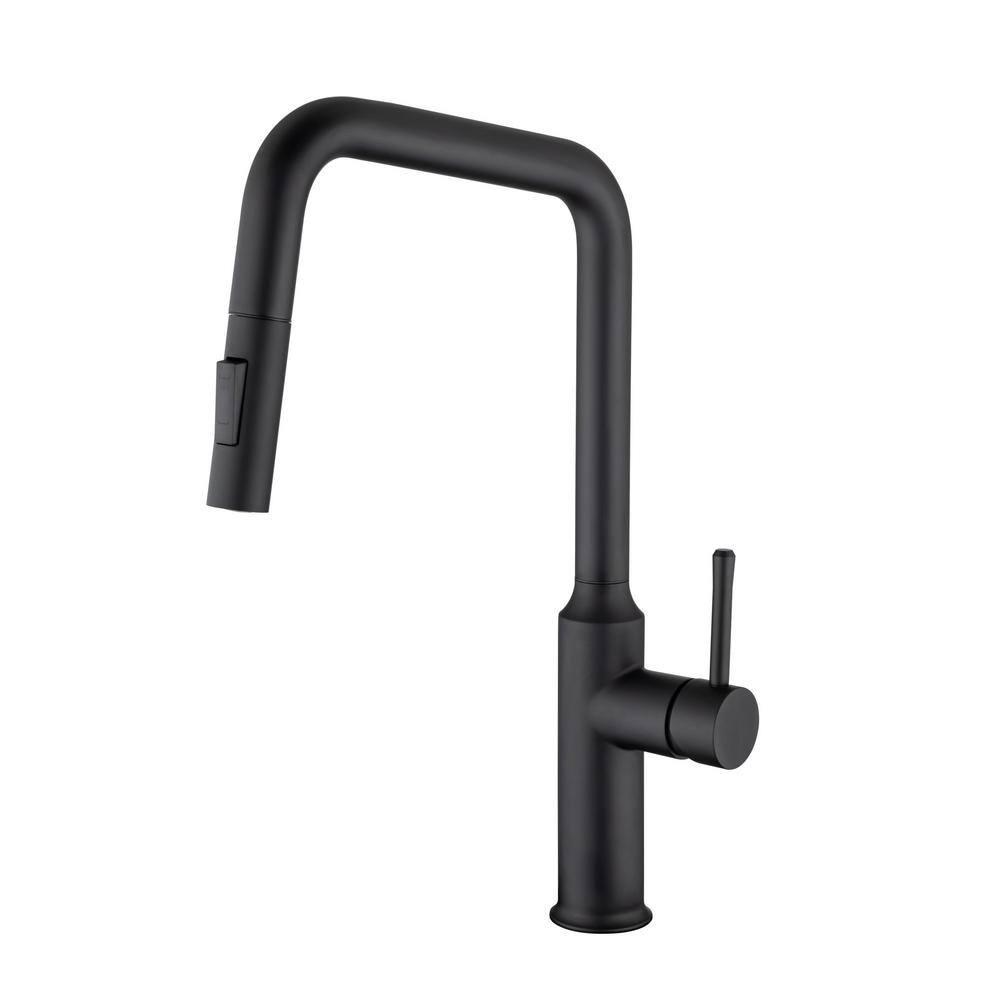 Flynama High Arc Spout Single Handle Pull Down Sprayer Kitchen Faucet With Advanced Spray In 5624