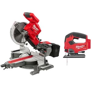M18 FUEL 18V Lithium-Ion Brushless 10 in. Cordless Dual Bevel Sliding Compound Miter Saw with Jig Saw