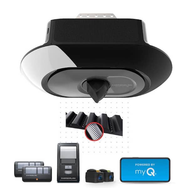 3/4 HP LED Smart Quiet Belt Drive Garage Door Opener with Integrated Security Camera with Video Keypad
