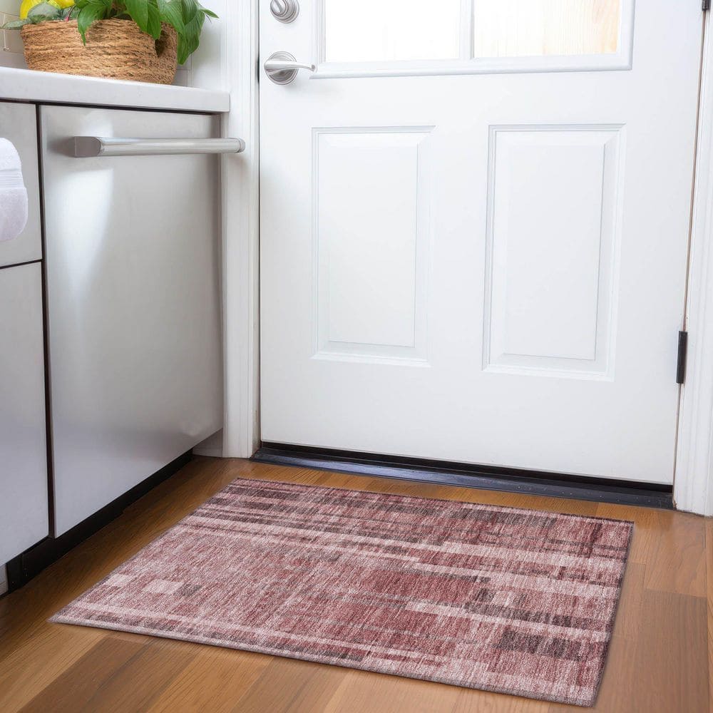 Mayfield Premium Machine Washable Abstract AMF1063 Paprika 2 ft. x 3 ft. Area Rug price history on PriceWatchPro
