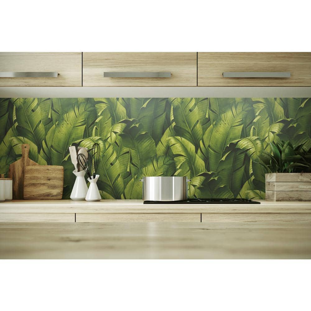 Tropical Green Vinyl Peel and Stick Wallpaper