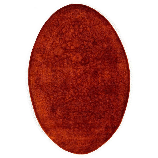 Chloe & Olivia Home Overdyed Rust 3 ft. x 5 ft. Solid Wool Indoor Area ...