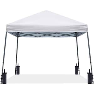 10 ft. x 10 ft. White Slant Leg Pop-Up Canopy Tent