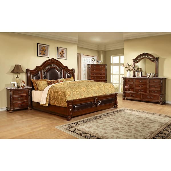 Best Master Furniture Barracuda 5-Drawer Cherry Solid Wood Chest of Drawers 54 in. H 42 in. W x 19 in. D