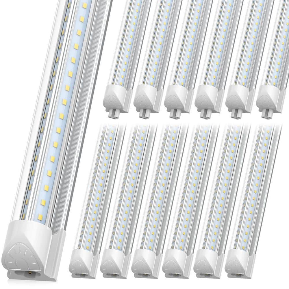 BIBIVIS 12-Pack 8 ft. 100-Watt T8 LED White Shop Light for Garage
