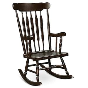 Coffee Wood Outdoor Rocking Chair