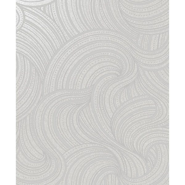 Walls Republic Twisted Clouds Wallpaper Grey Paper Strippable Roll (Covers 57 sq. ft.)