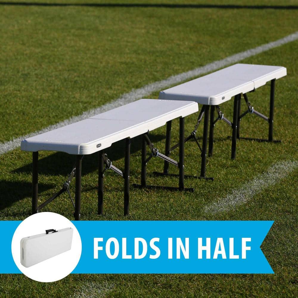 Compact Gray 5-Foot Foldable Bench with HDPE Top