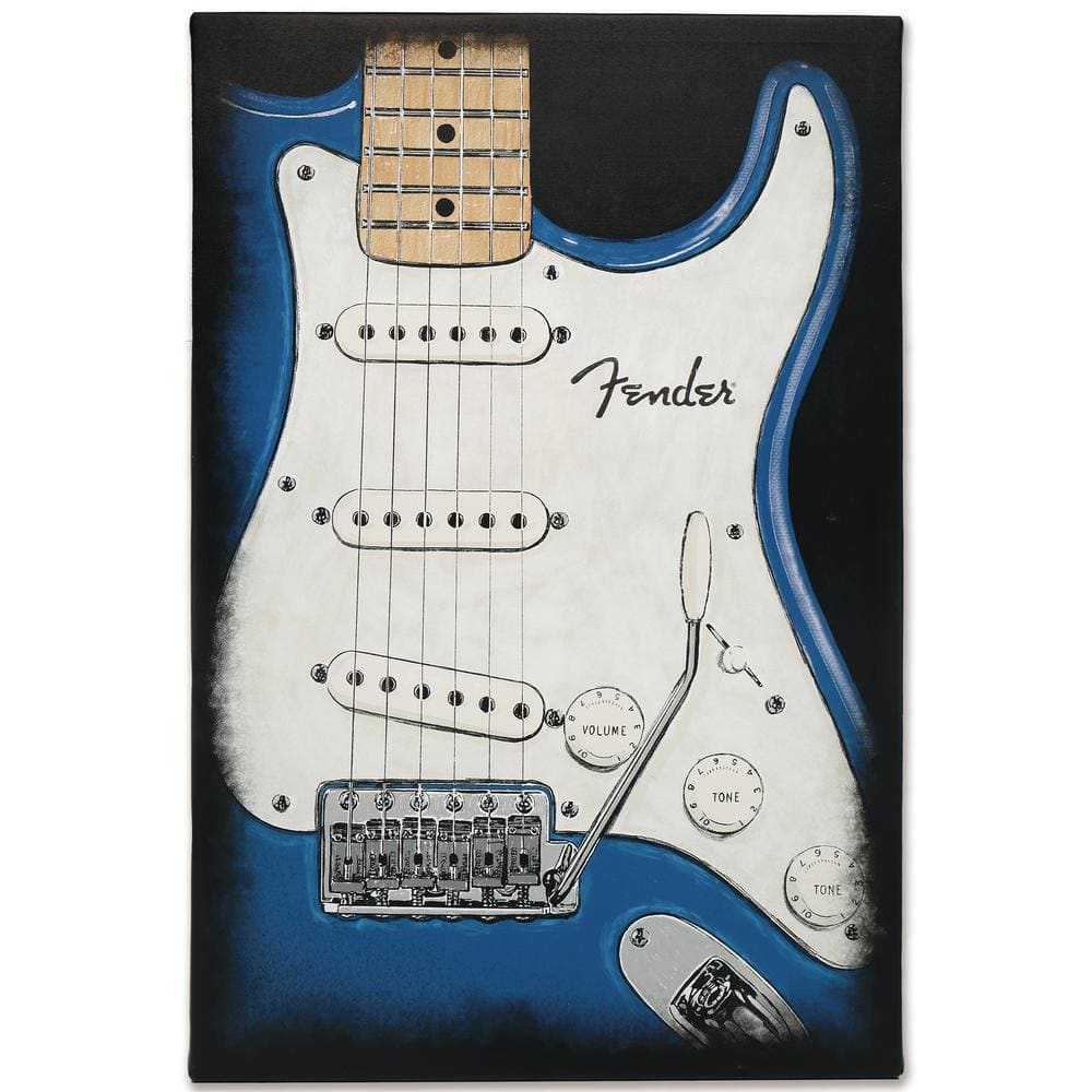 Open Road Brands 36 in. x 24 in. Fender Guitar Art Canvas Decorative Sign, Multi -  90194251-S