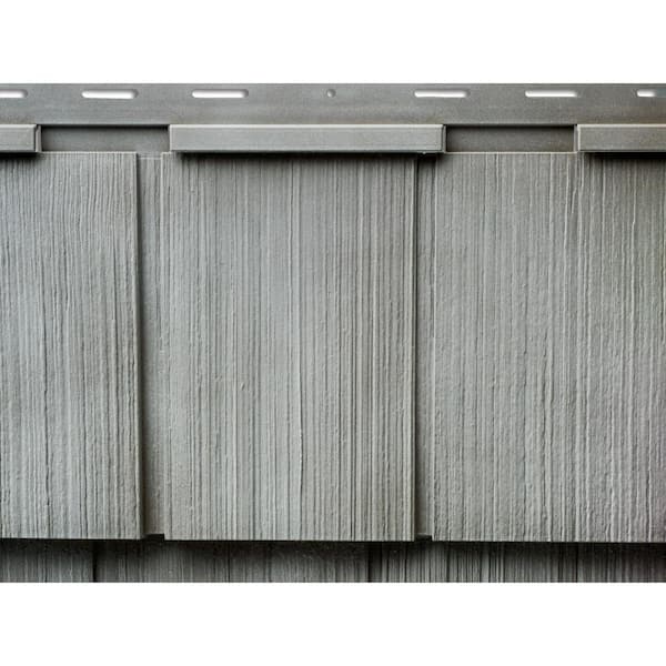 Cedar Dimensions Double 7 in. 0.100 in. Polypropylene Shingle Panel 4 ft. 6 in. Woodgrain Shaded Gray CEDAR7 490