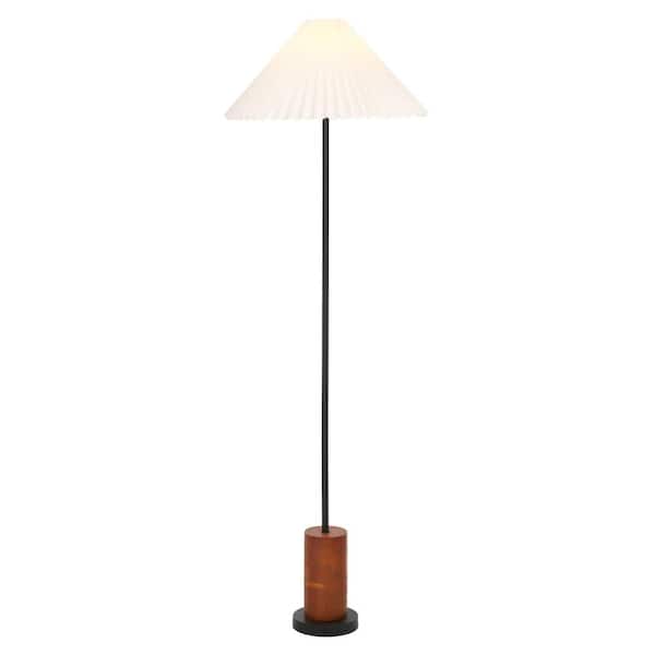 SAFAVIEH Willa 55 in. Walnut/Black Floor Lamp