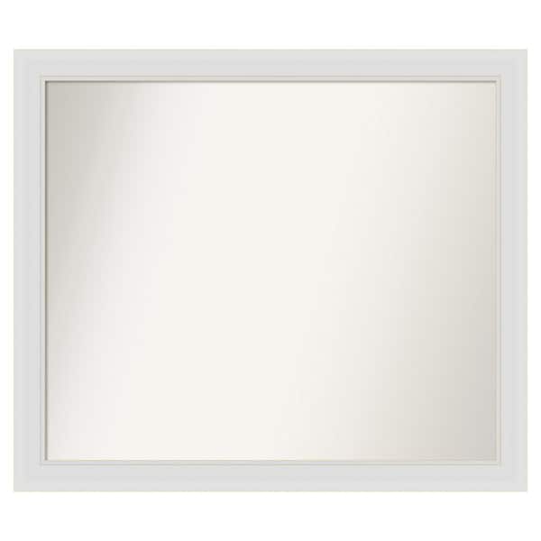 Amanti Art Flair Soft White Narrow 36 in. x 31 in. Custom Non-Beveled Satin Recyled Polystyrene Bathroom Vanity Wall Mirror