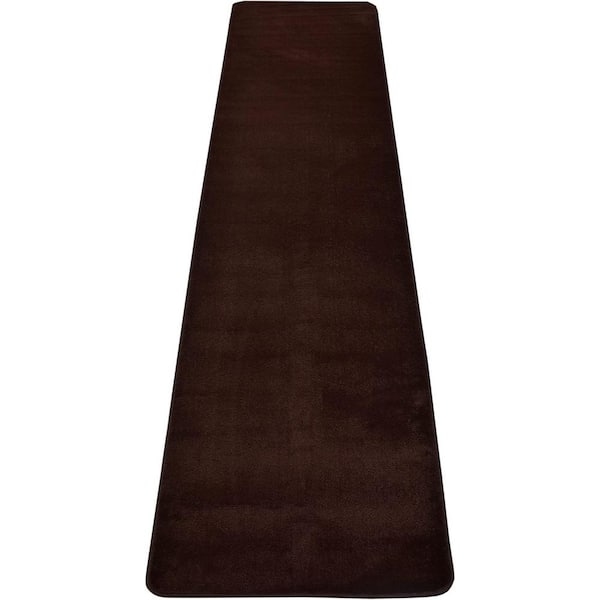 RugStylesOnline Euro Solid Collection Brown 26 in. W x 144 in. L Stair Runner 26 sq. ft.