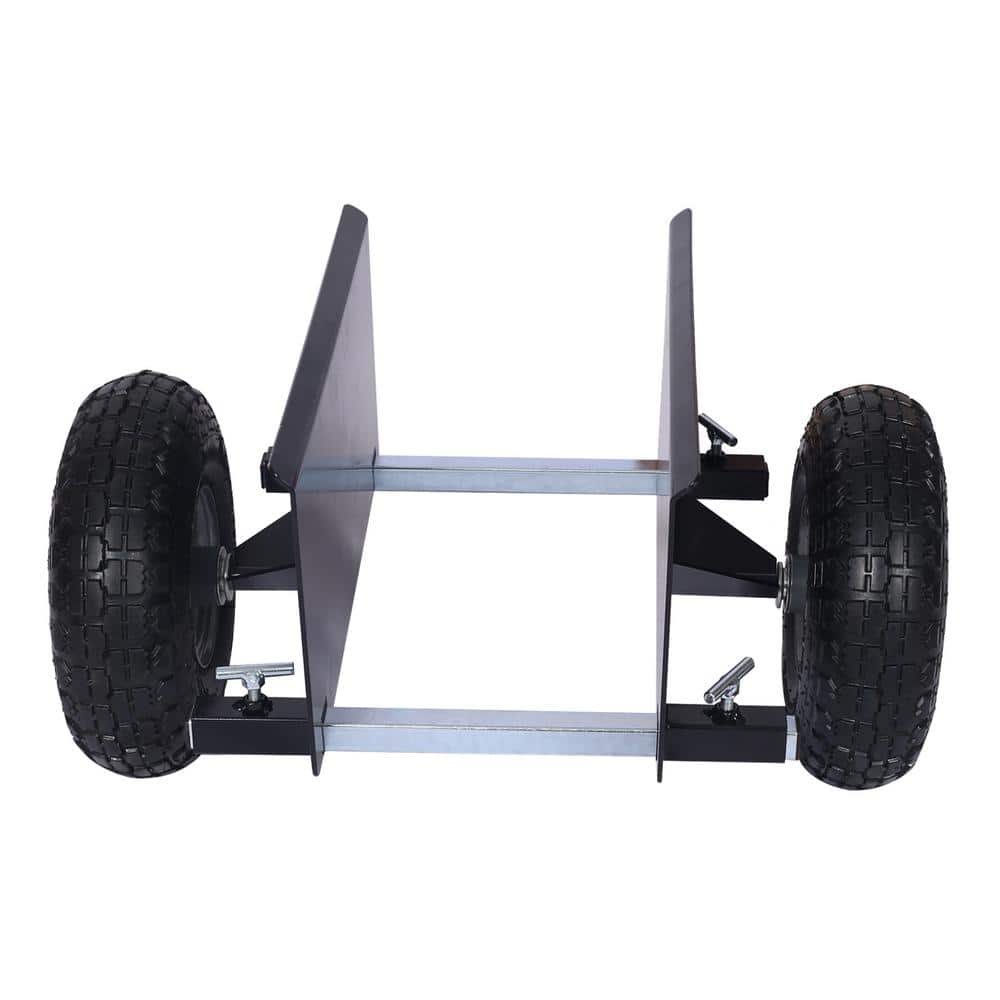 Heavy-Duty Black Steel Panel Dolly with Pneumatic Wheels