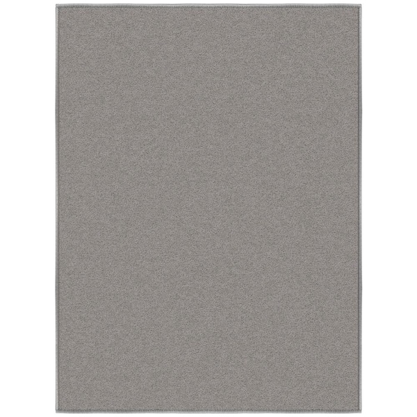 Ottomanson Ottohome Collection Non-Slip Rubberback Modern Solid 2x3 Indoor Entryway Mat, 2 ft. 3 in. x 3 ft., Gray