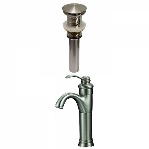 Unbranded Roxy Single Handle High Arc Deck Mount Bathroom Faucet with Deckplate Included in Nickel 3 in. W 16GS-29472