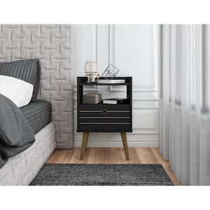 Bogart Black 1-Drawer 17.71 in. W Nightstand