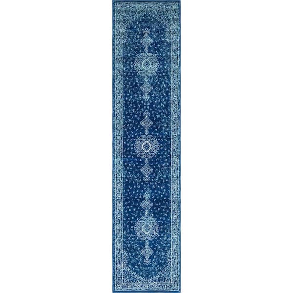Unique Loom Bromley Midnight Navy Blue 2' 0 x 8' 8 Area Rug