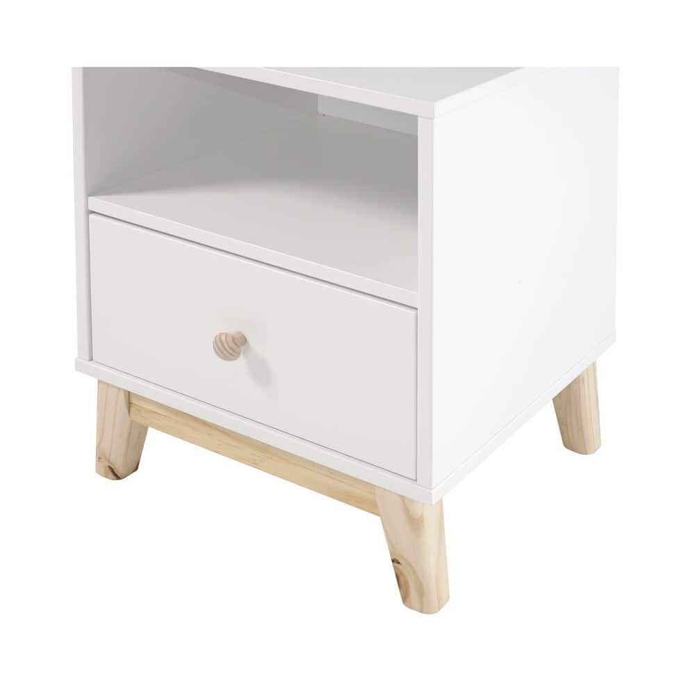 Mid-Century Modern Two-Tone 1-Drawer Nightstand