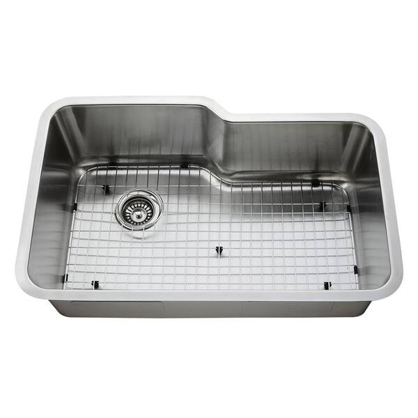 Empire Industries Empire Undermount 16-Gauge Stainless Steel 32 in. Single Bowl Kitchen Sink with Grid and Strainer
