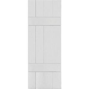 15 in. x 37 in. Exterior Real Wood Western Red Cedar Board and Batten Shutters Pair Primed