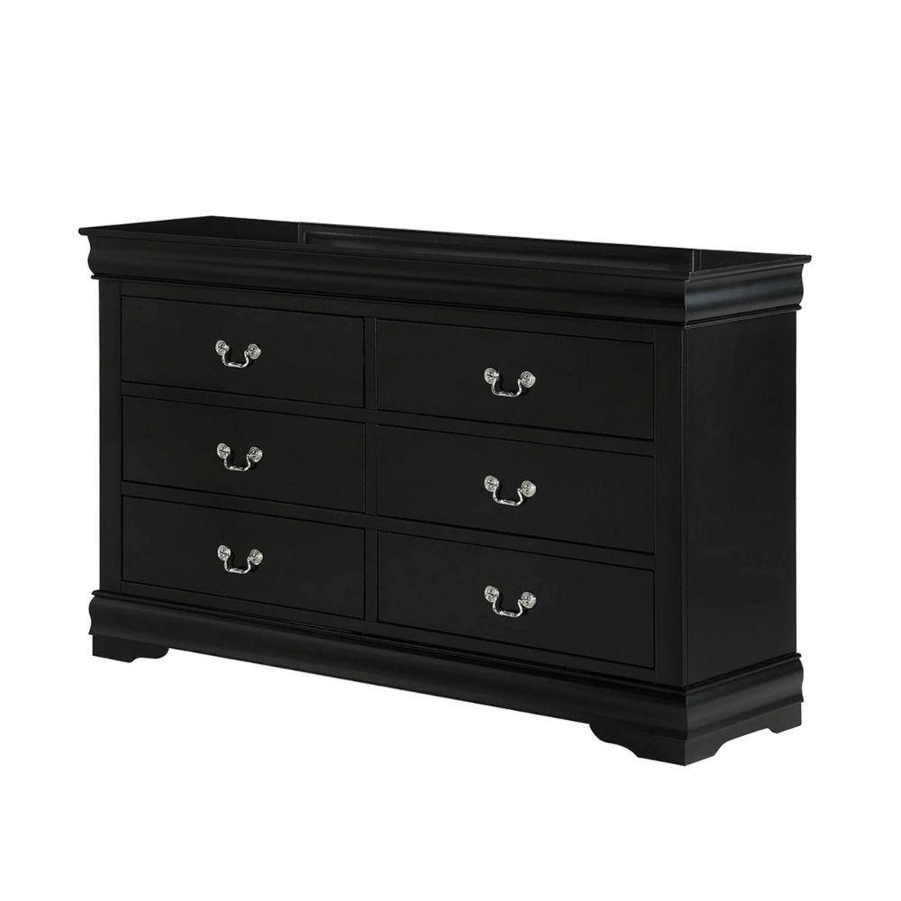 Benjara 15.75 In. Black 6-Drawer Wooden Dresser Chest Of Drawers ...