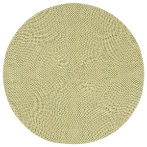 Braided Green 4 ft. x 4 ft. Abstract Round Area Rug