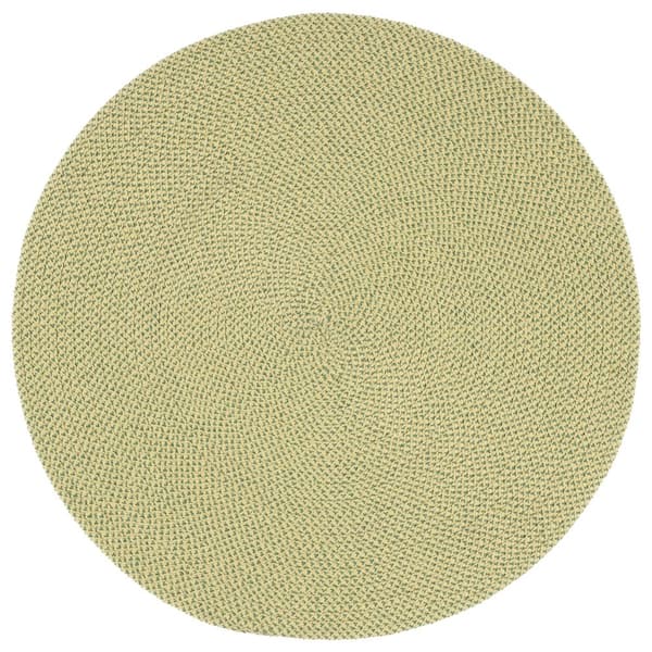 SAFAVIEH Braided Green 4 ft. x 4 ft. Abstract Round Area Rug