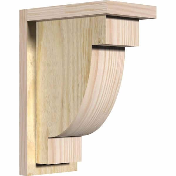 Ekena Millwork 6 in. x 10 in. x 14 in. Douglas Fir Alpine Rough Sawn Corbel with Backplate