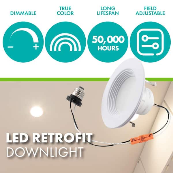 4 in. Wattage and CCT Selectable LED Recessed Downlight Retrofit (10-Pack)