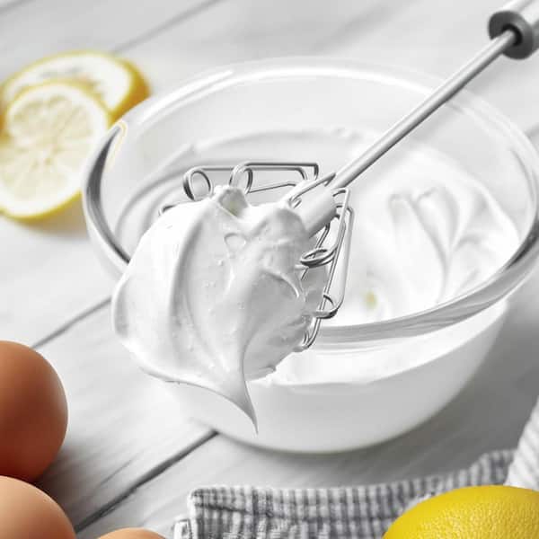 Stainless Steel Semi Automatic Egg Whisk Blender Versatile Tool for Blending Whisking Beating Stirring 12 in.