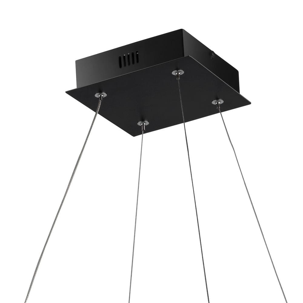 Nero 23.63" Black Aluminum LED Square Pendant Light