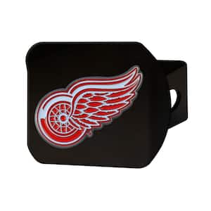 NHL Detroit Red Wings Color Emblem on Black Hitch Cover