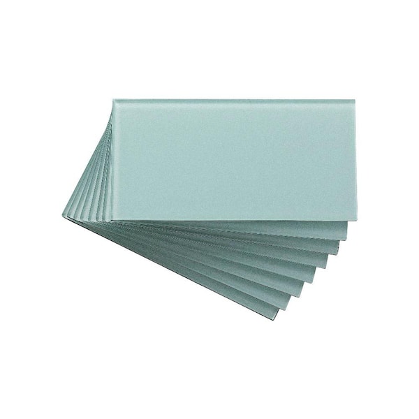 Aspect 6 in. x 3 in. Morning Dew Glass Decorative Wall Tile (8-Pack)