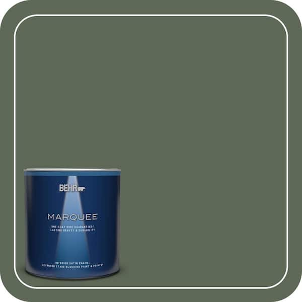 BEHR MARQUEE 1 qt. #MQ6-15 Less Travelled One-Coat Hide Satin Enamel Interior Paint & Primer