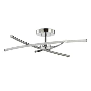 Crucis 31.5 in. Integrated LED Chrome Modern Metal Pendant