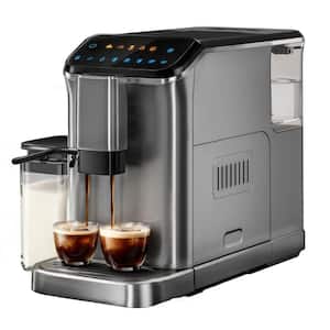 2 Cup All-In-One 20 Bar Espresso Machine in Black with Built-in Grinder