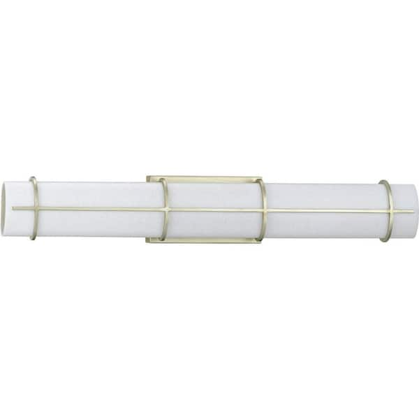 Progress Lighting Grid Collection 1-Light Silver White Linen Shade Ridge Modern Wall Light