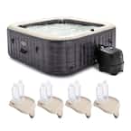 94" x 28" PureSpa Plus 6-Person Greystone Inflatable Hot Tub Spa, w/Cup Holder 4-Pack