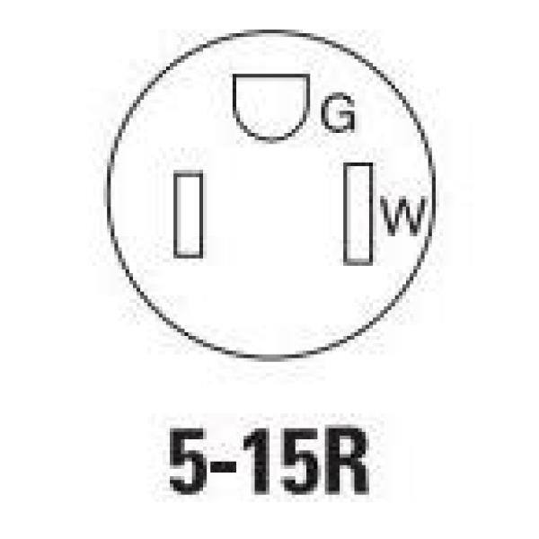 Eaton - 15 Amp Tamper Resistant Recessed Duplex Receptacle with Side Wiring - White