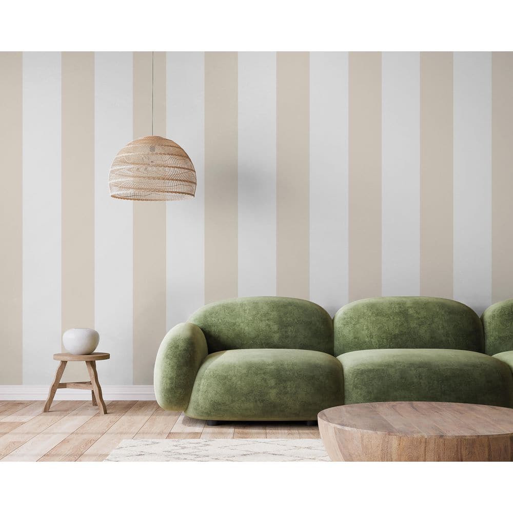 Style Sisters Classic Cream/White Half Stripe Design Matte Finish Eco-FSC C