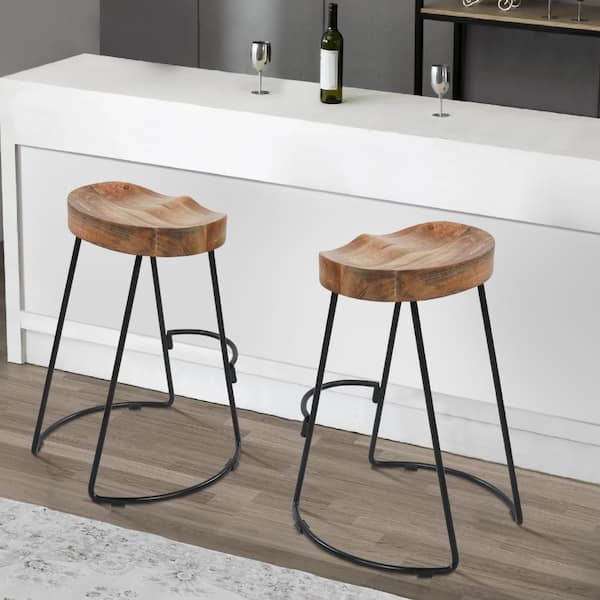 29.5 Inch Metal Frame Backless hot Bar Stools for Kitchen/Bar Counter Country Style