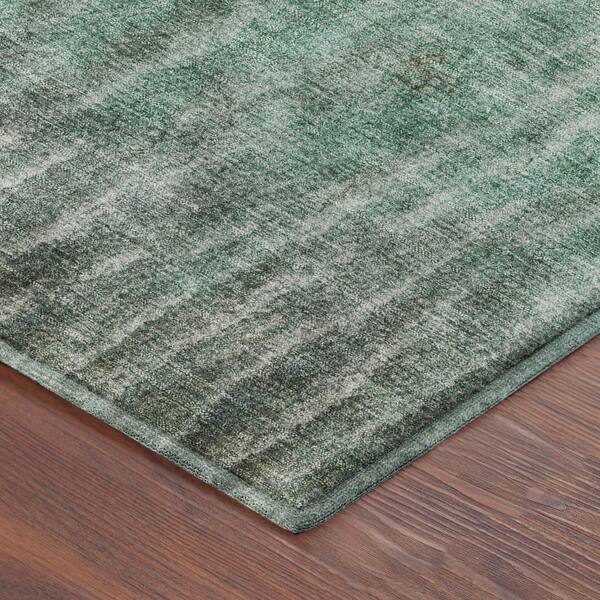 Mayfield Premium Machine Washable Abstract AMF2317 Teal 10 ft. x 14 ft. Area Rug