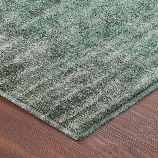 Mayfield Premium Machine Washable Abstract AMF2317 Teal 9 ft. x 12 ft. Area Rug