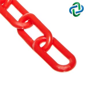 2 in. (54 mm) x 25 ft. Red Heavy-Duty Plastic Barrier Chain
